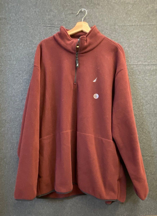 Nautica Men's Burgundy Nautex Fleece 1/4 Zip Pullover NWT Sz XXL