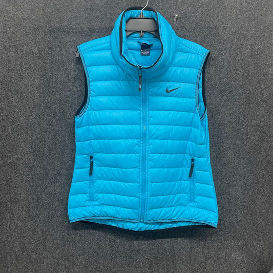 Nike Women's Victory 550 Puffer Vest Blue Down Filled Quilted Full Zip Sz M