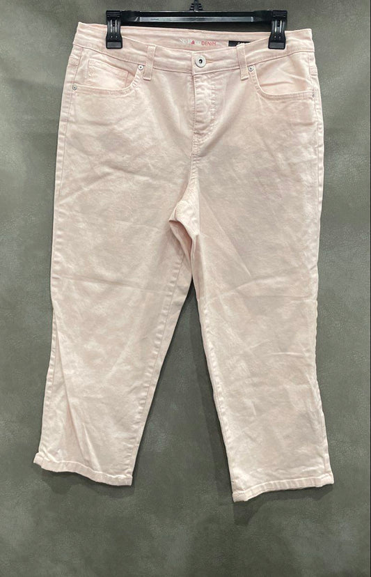 Style&Co Women's Light Pink Stretch Denim Capri Jeans High Rise Sz 10