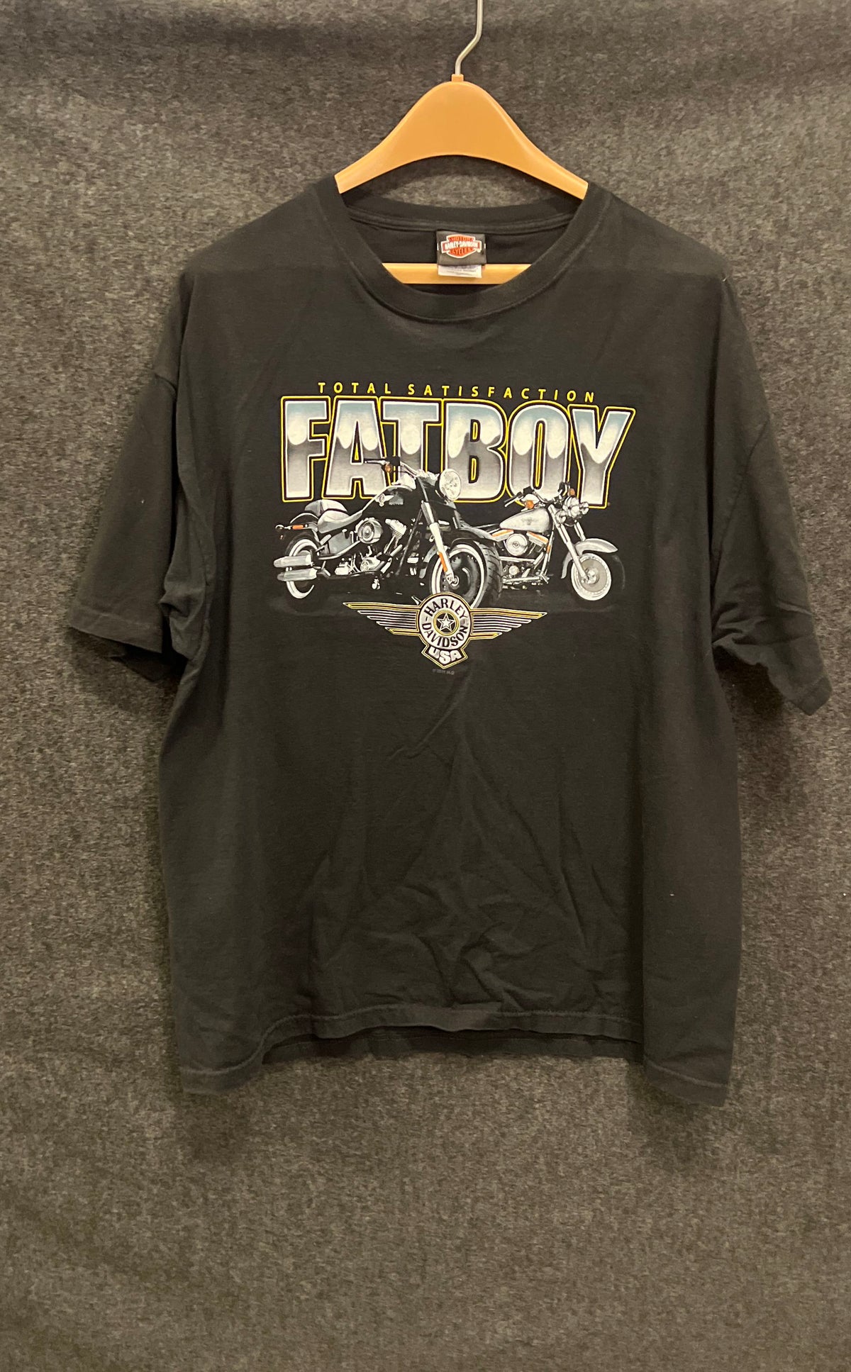 Harley-Davidson Fatboy Clare's Niagara Falls Canada T-Shirt 2011 Sz XL