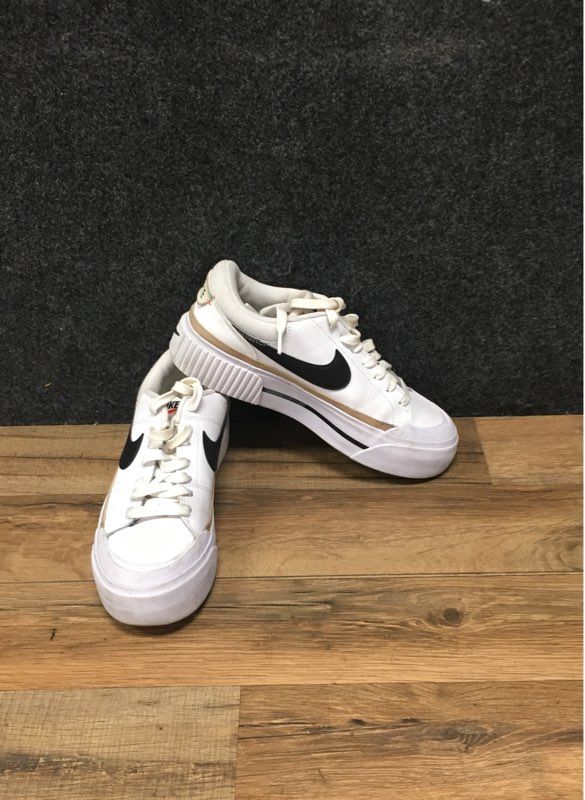 Nike Court Legacy Lift White Black Platform Women's Shoes DM7590-100 Size 6.5