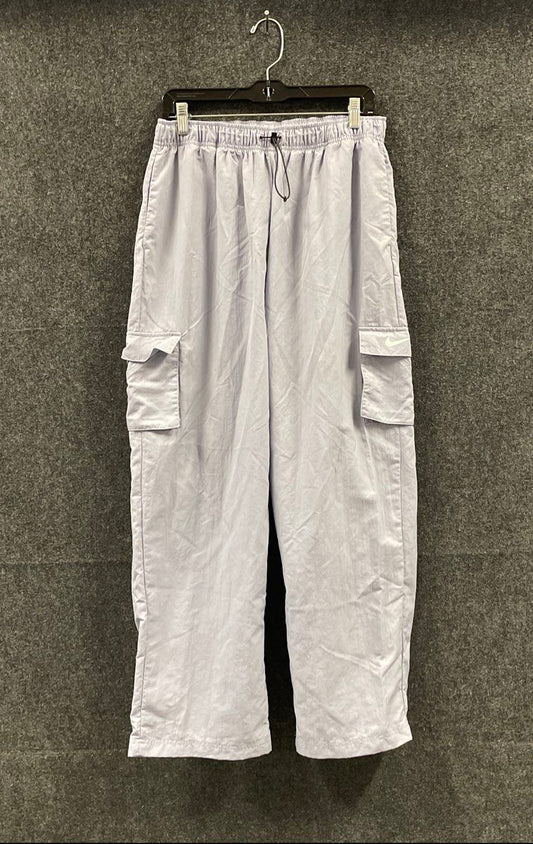 Nike Women's Lavender Purple Woven Nylon Wide Leg Cargo Pants Sz L