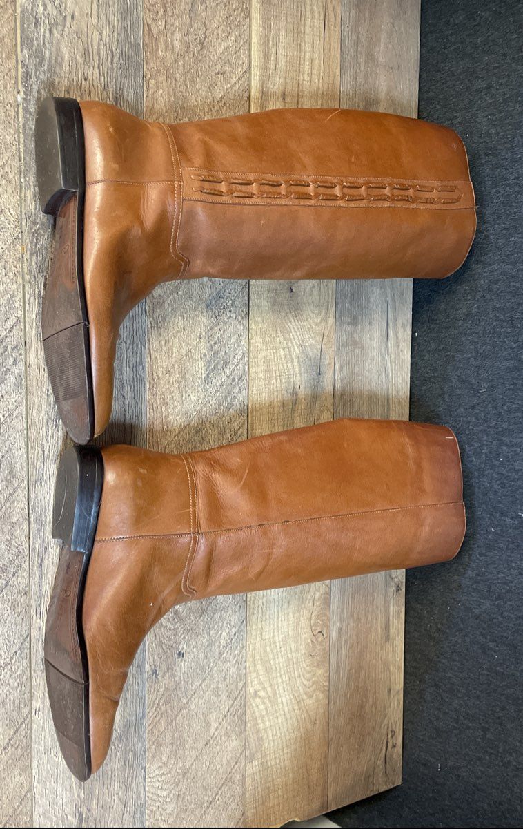 Catleia Savanna Cognac Brown Leather Calf High Pull On Boots Women's Size 7M