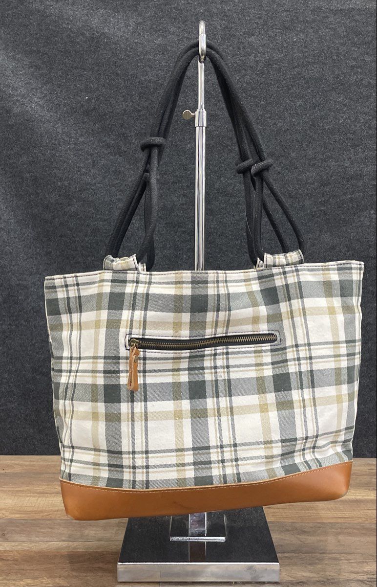 Farmhouse Is My Style White Plaid The Classic Farmhouse Bag Tote Knotted Handle