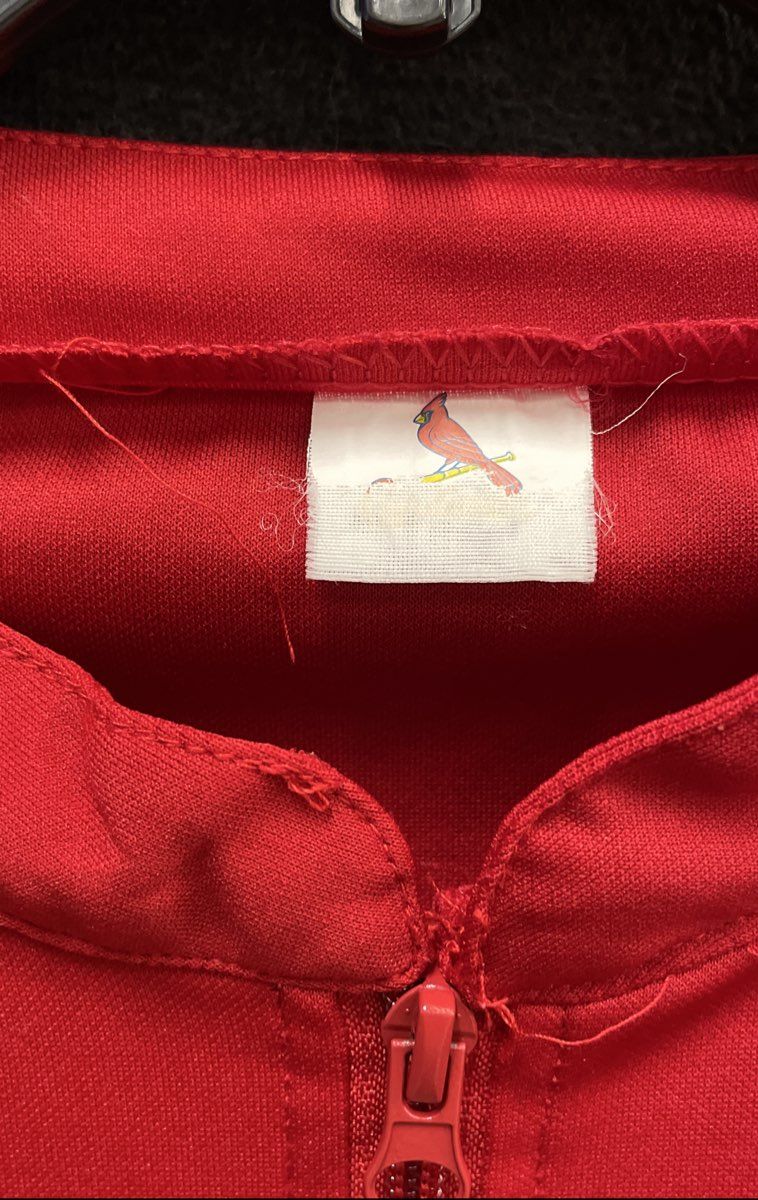 MLB St. Louis Cardinals Men's Red Gray 1/4 Zip Short Sleeve Batting Jacket Shirt