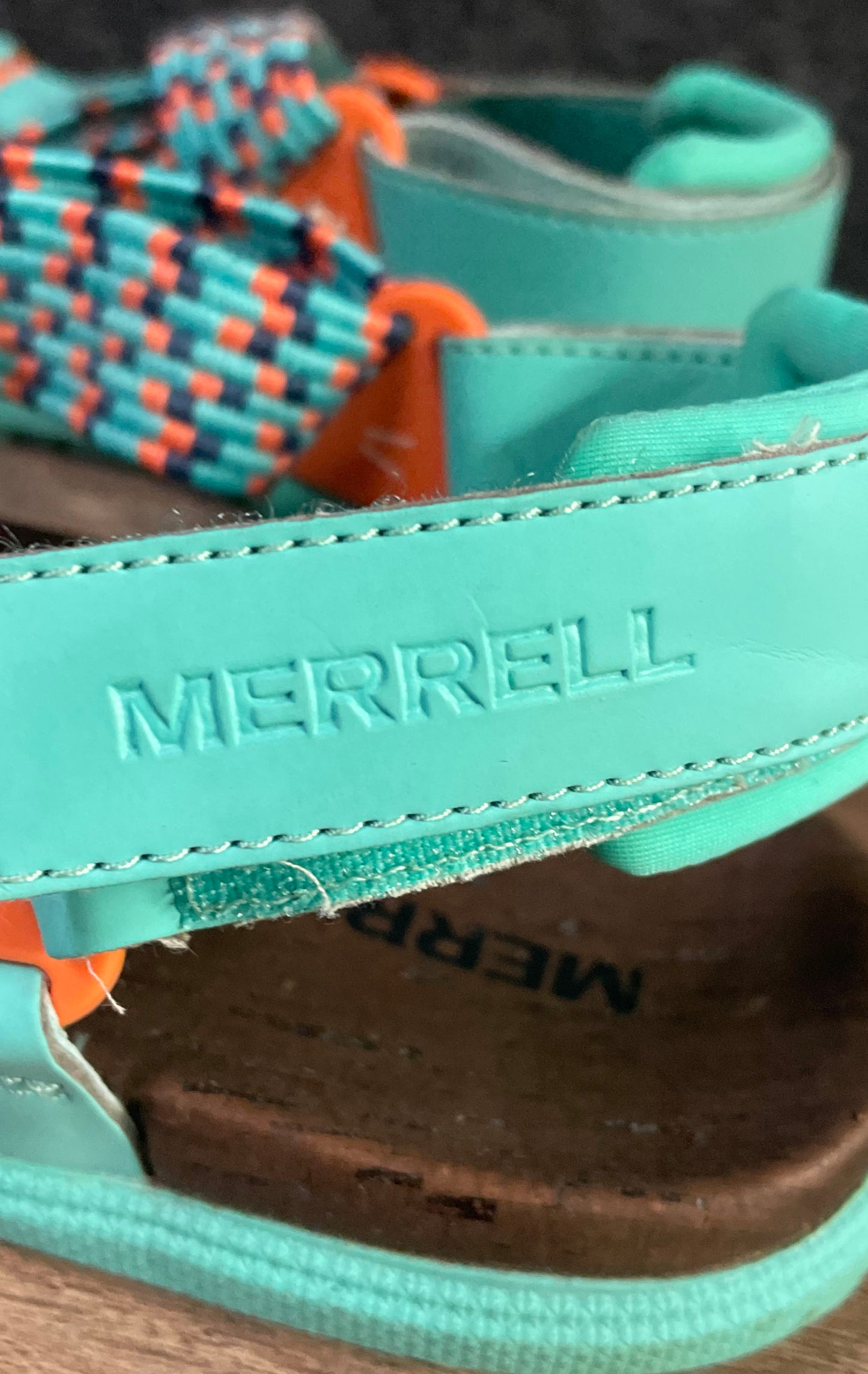 Merrell Sandspur Rose Turquoise Orange Strappy Outdoor Sandals Women's Size 6
