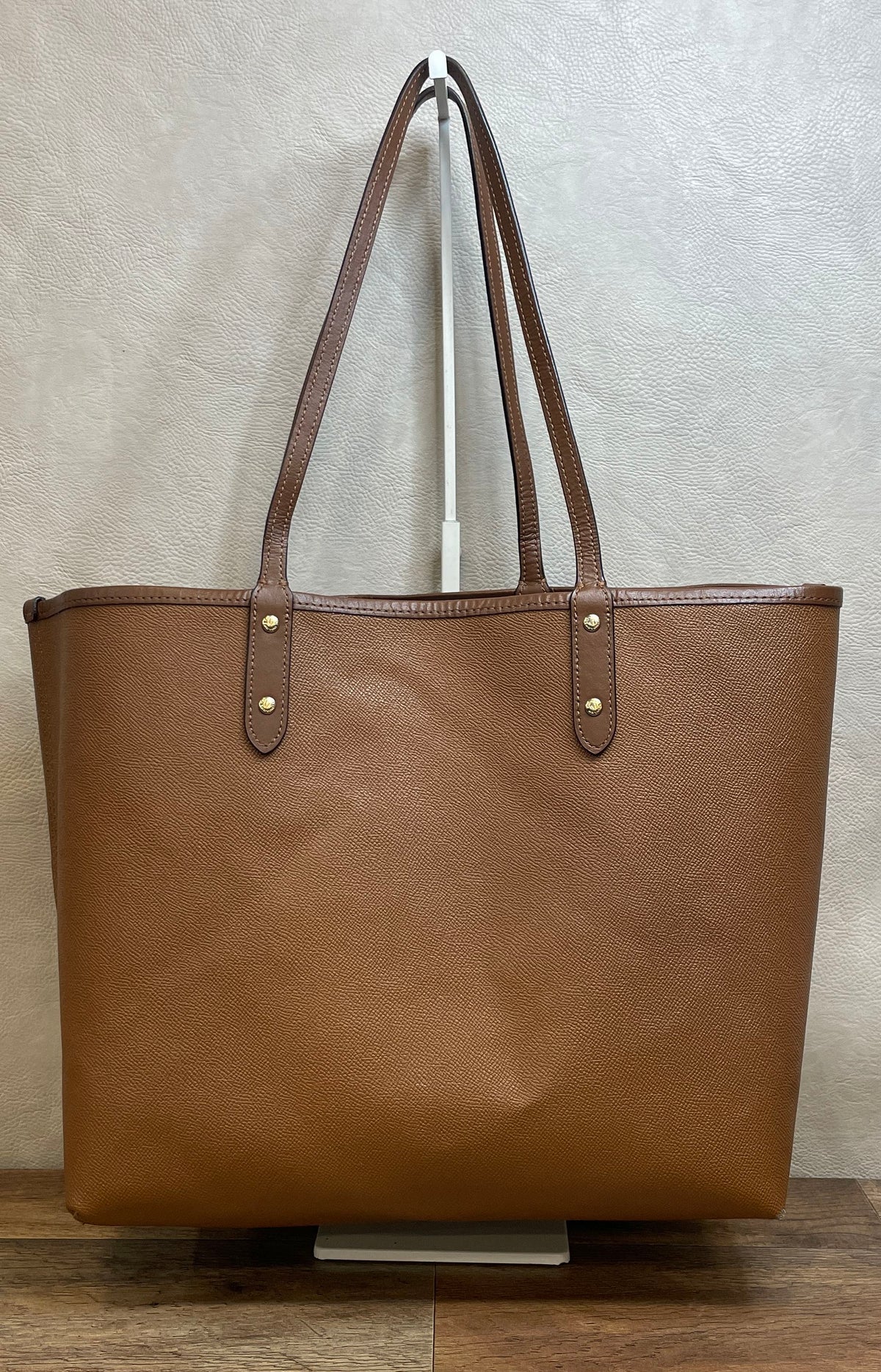 Coach Brown Pebbled Leather City Tote Bag Gold Hardware