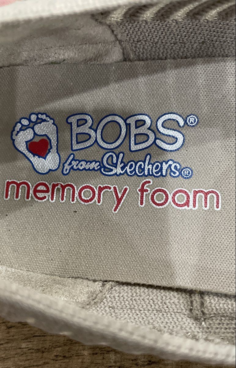 Skechers BOBS Grey Knit Espadrille Slip-On Shoes Women's Size 6.5