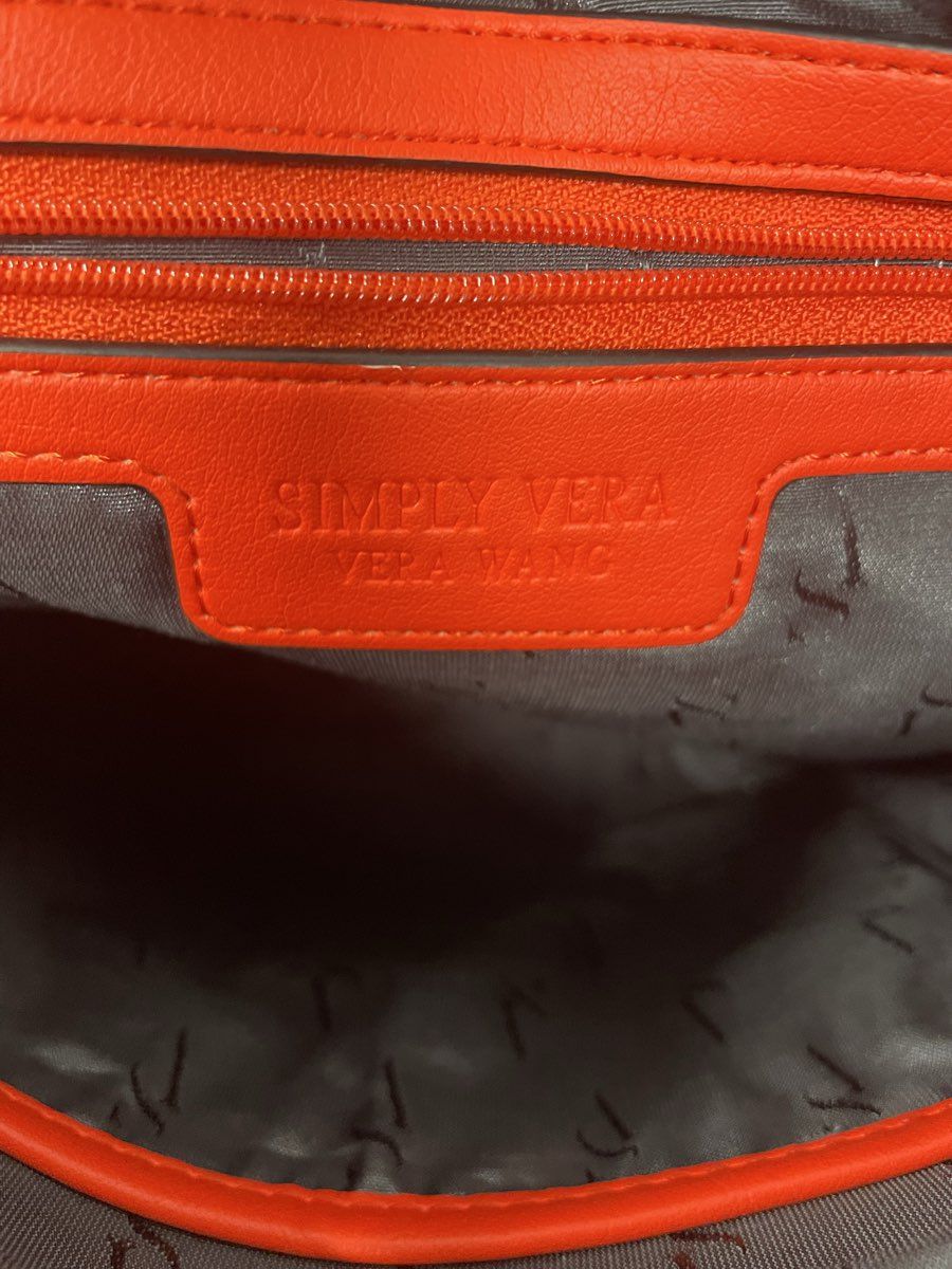 Simply Vera Wang Hibiscus Orange Remsen Ruched Faux Leather Crossbody Bag