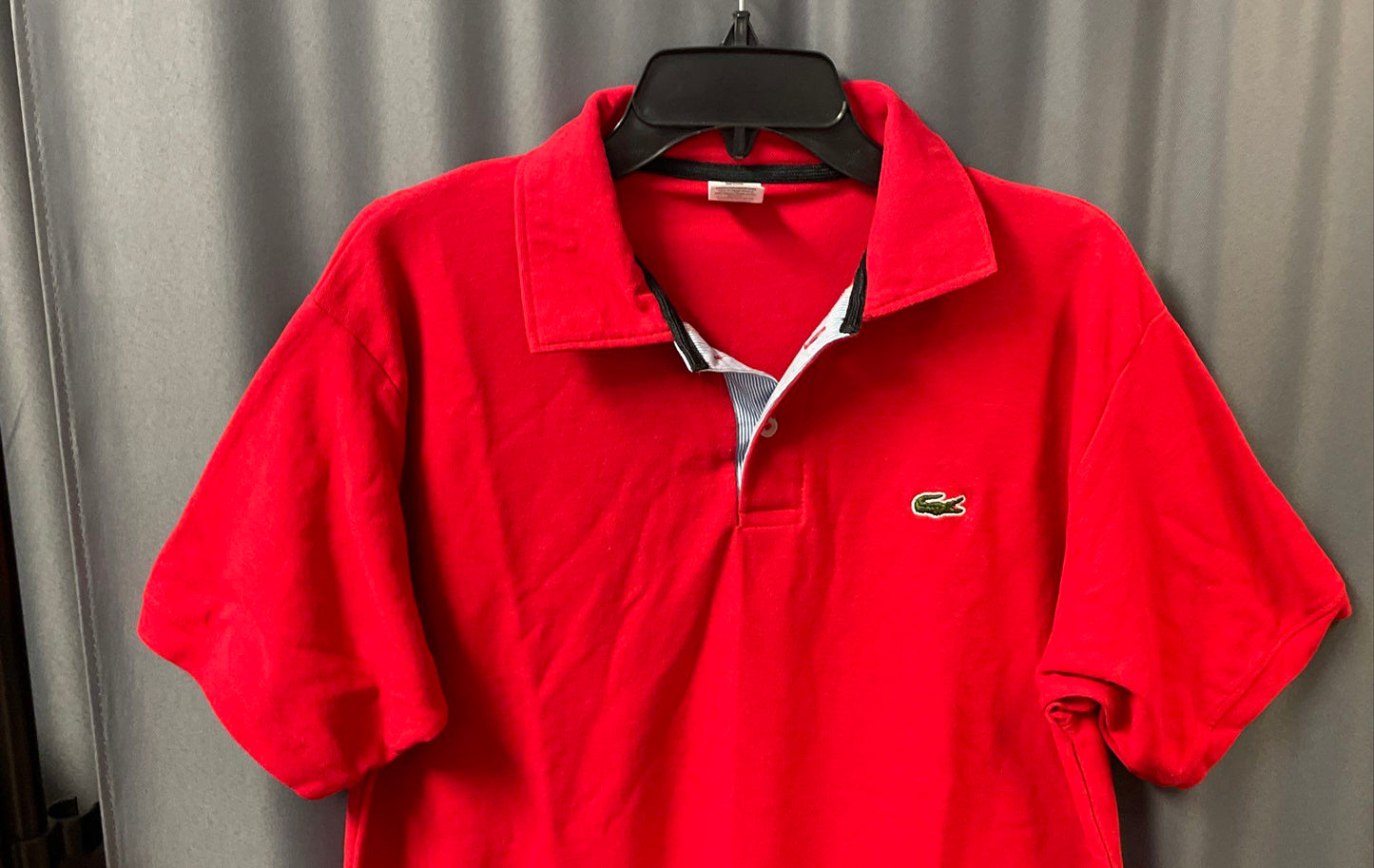 Lacoste Boys Red Short Sleeve Pique Knit Polo Shirt Size XL 16-18