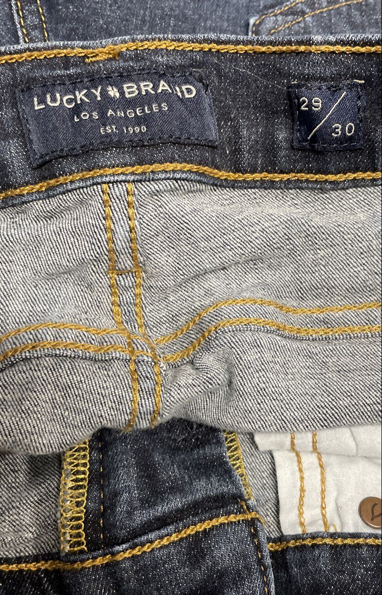 Lucky Brand Men's Dark Wash Blue Slim Straight Leg Denim Jeans Sz 29x30