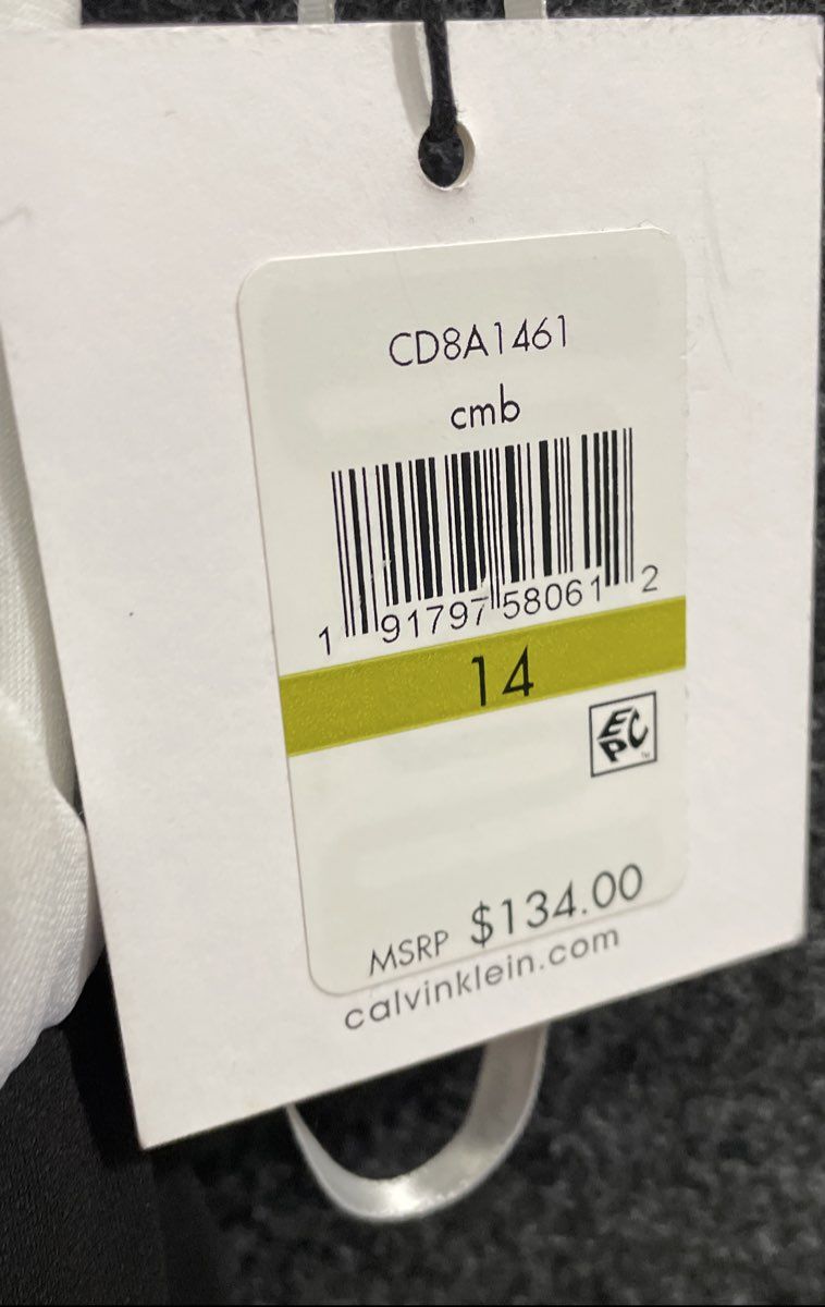 Calvin Klein Women's Black White Colorblock Belted Jumpsuit Size 14 NWT