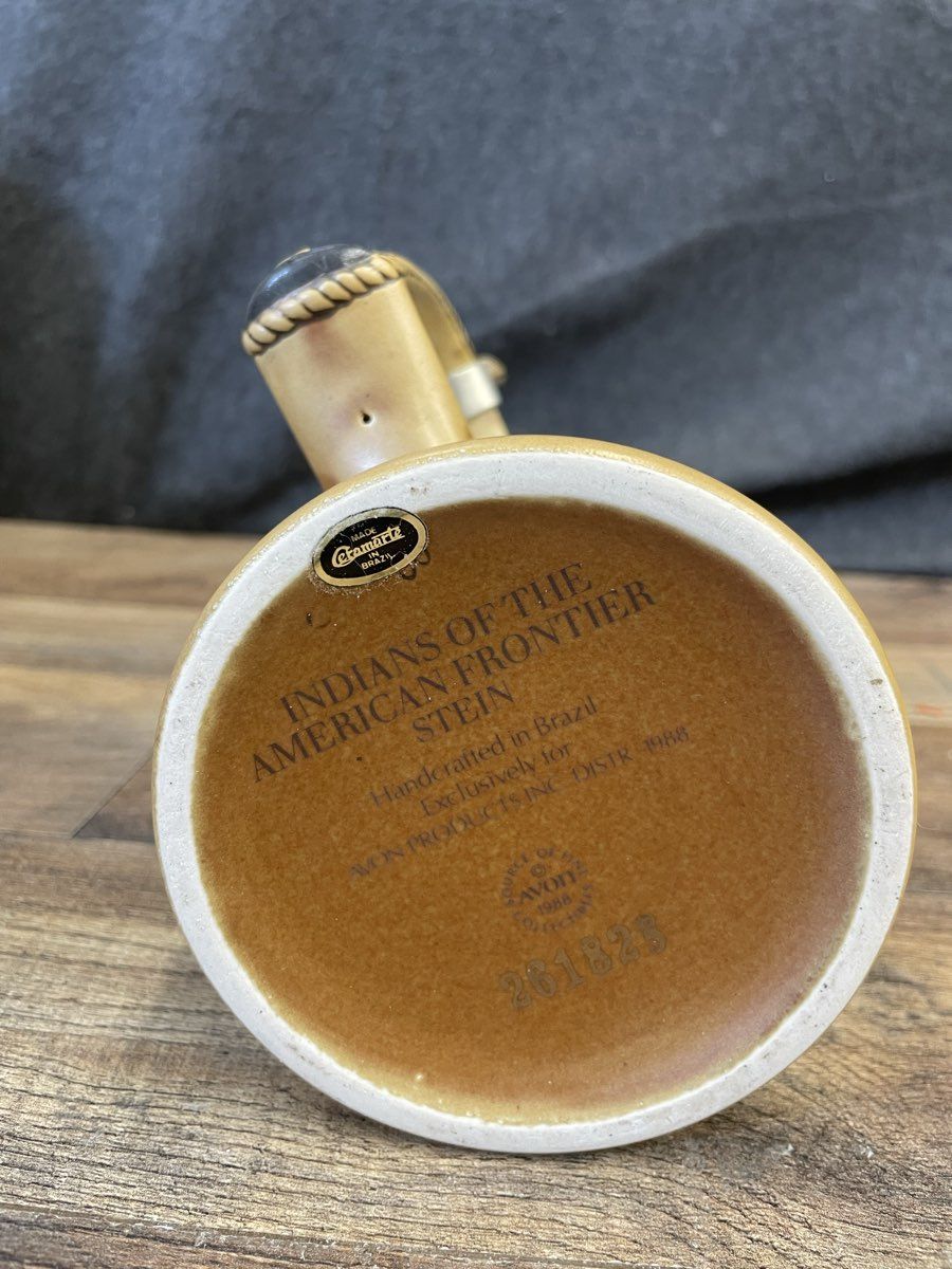 1988 Avon Indians of the American Frontier Stein Ceramarte Brazil Vintage Lidded