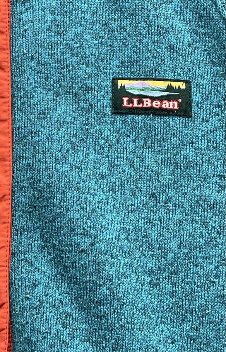 L.L. Bean Women's Colorblock Fleece Hoodie Teal/Gray Sz L REG
