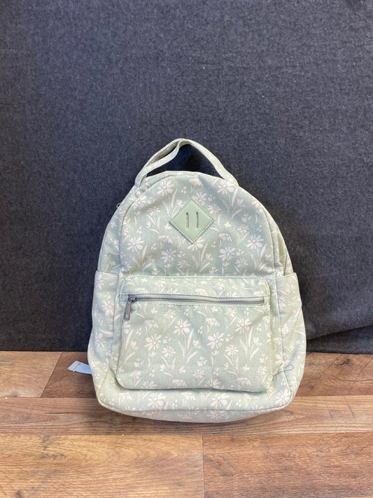 NWT No Boundaries Green Floral Daisy Print Dome Backpack Canvas Recycled Bag