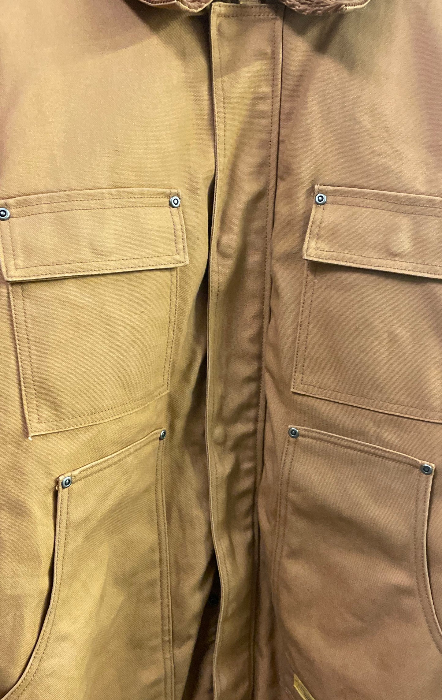 Diamondback Workwear Duck Canvas Barn Jacket Corduroy Collar Insulated Tan Sz L