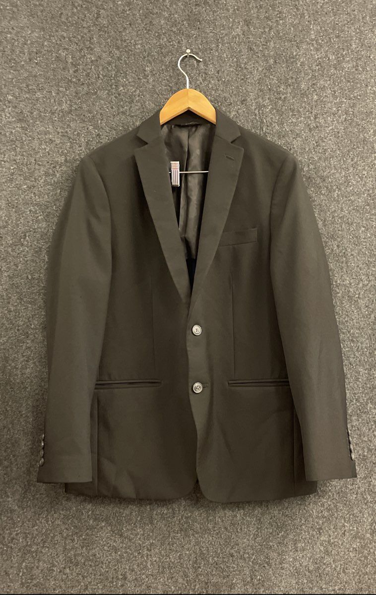 Haggar Men's Blazer Gray 2-Button Double Vent Machine Washable Sz 40R