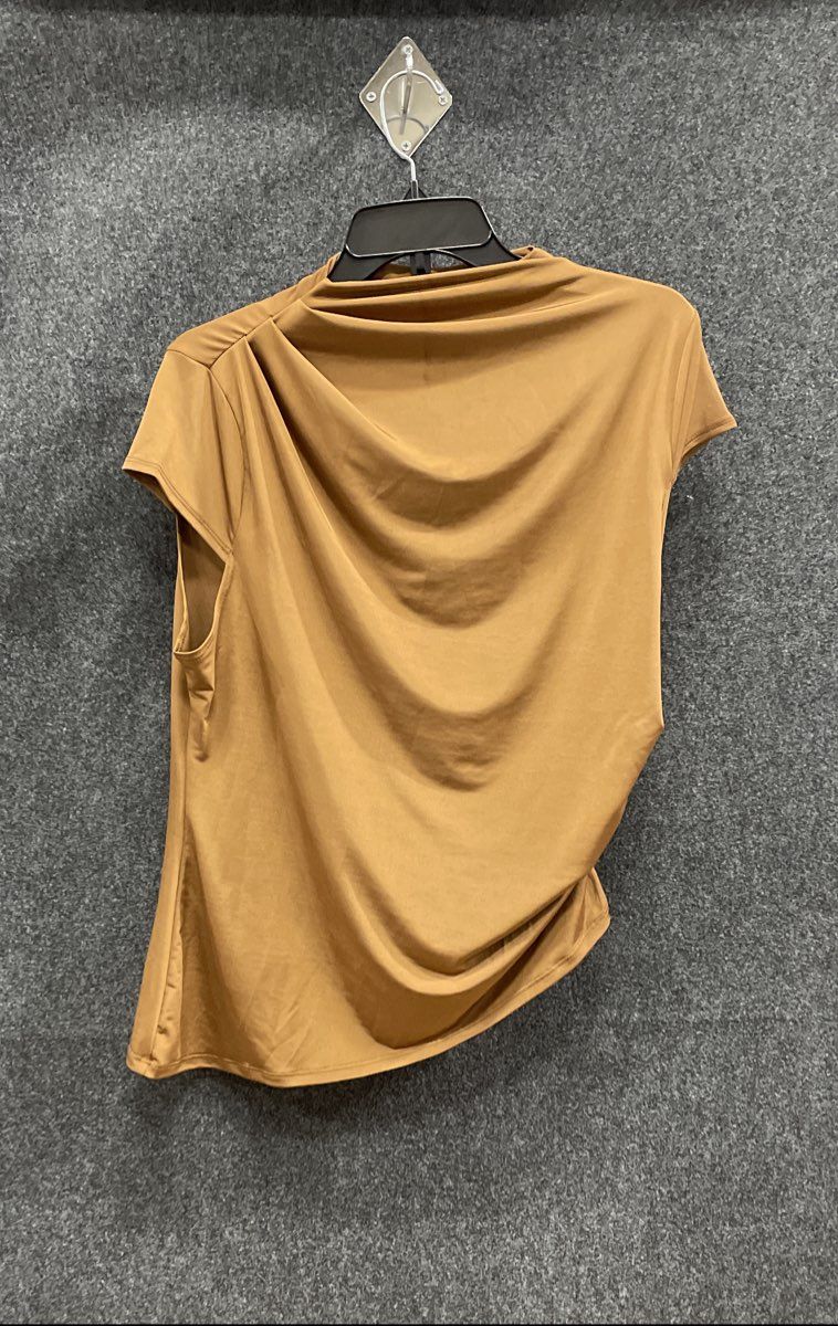 Fashion Nova Women's Ines Asymmetrical Ruched High Neck Top Chocolate 2X NWT