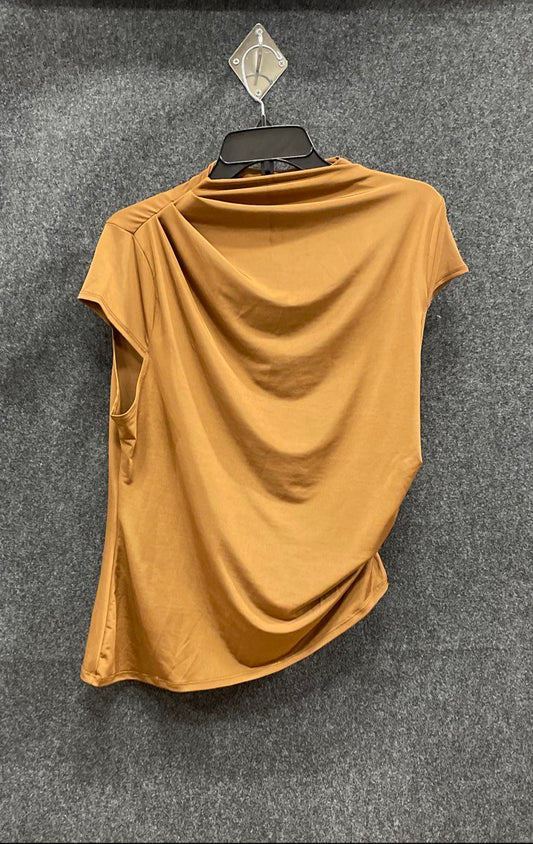 Fashion Nova Women's Ines Asymmetrical Ruched High Neck Top Chocolate 2X NWT