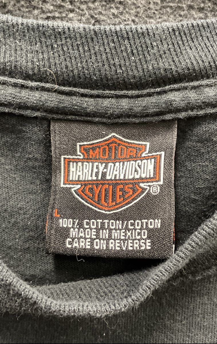 Harley-Davidson Cow Skull Graphic T-Shirt Double Stitch Black Sz L