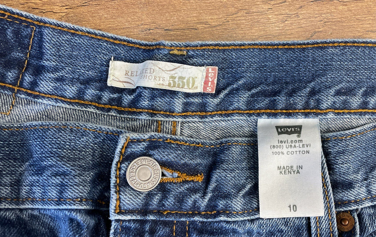 Levi's Women's 550 Relaxed Fit Denim Shorts High Rise Medium Wash Blue Size 10