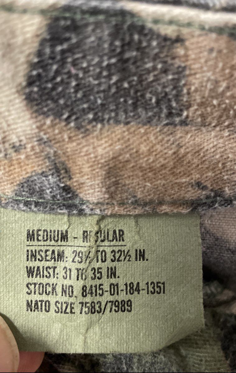 Vintage 90s Mossy Oak Break-Up Camo BDU Cargo Pants NATO Spec Sz M Regular