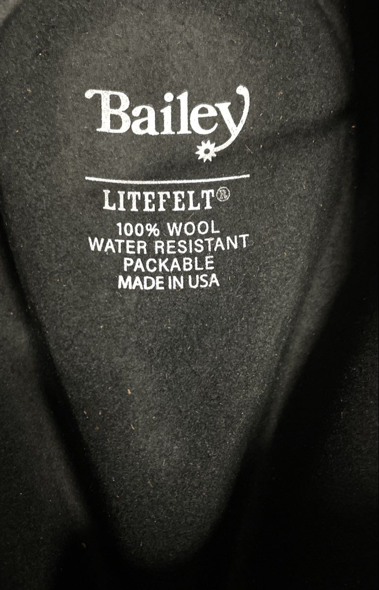 Bailey Men's Joe Eder Black LiteFelt Wool Packable Cowboy Hat Made in USA Sz S