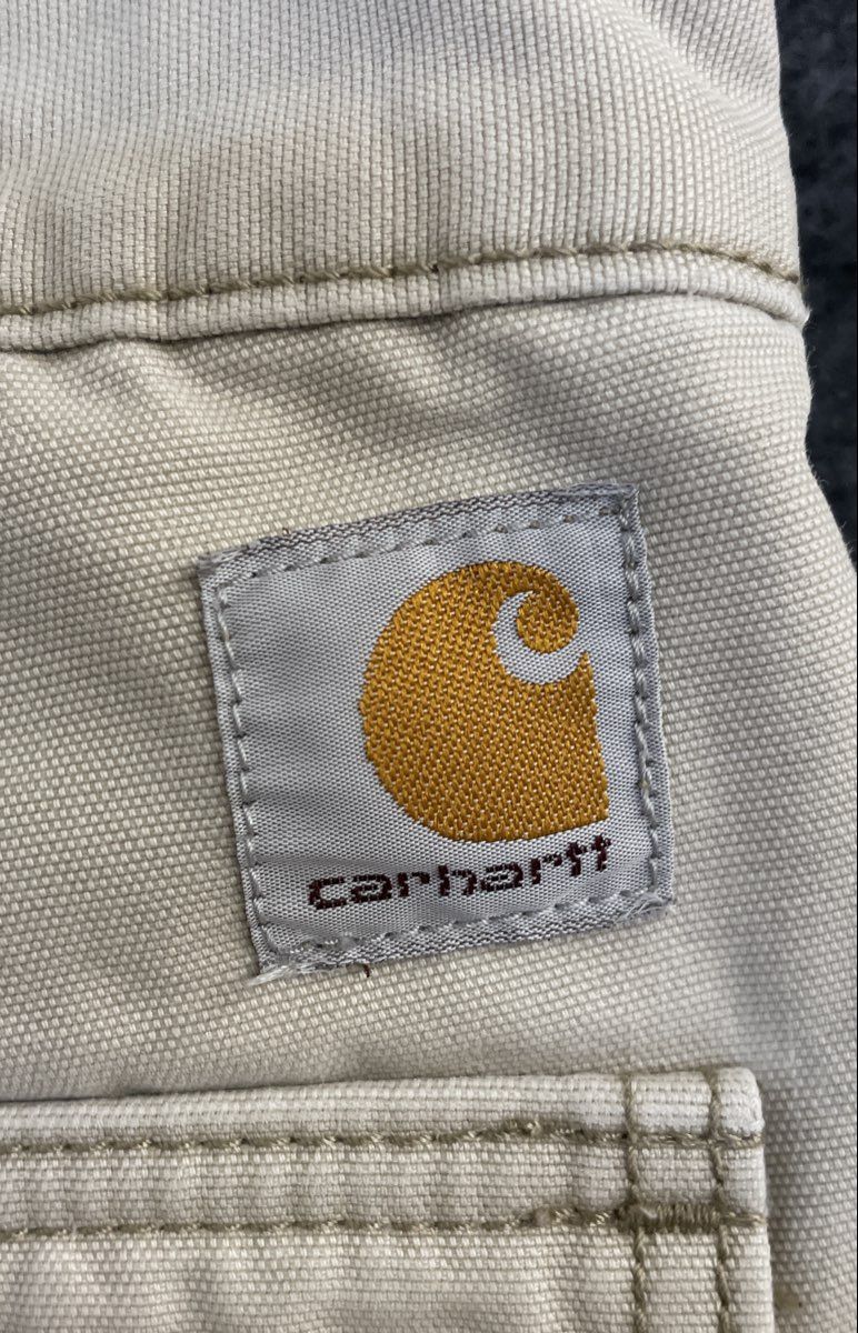 Carhartt Men's Tan Relaxed Fit Cotton Canvas Cargo Work Pants Size 38x36