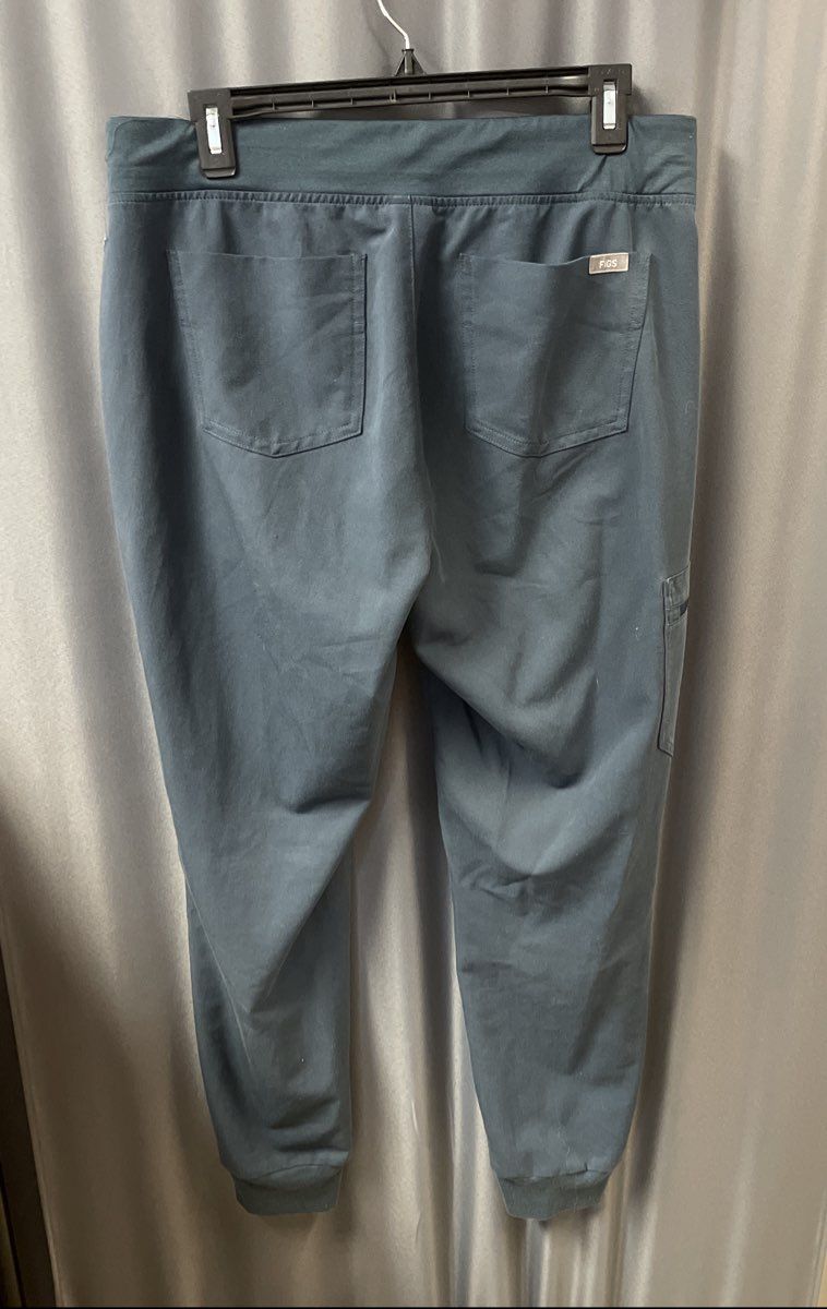 Figs Women's Zamora Jogger Scrub Pants Teal Blue Technical Cargo Sz M