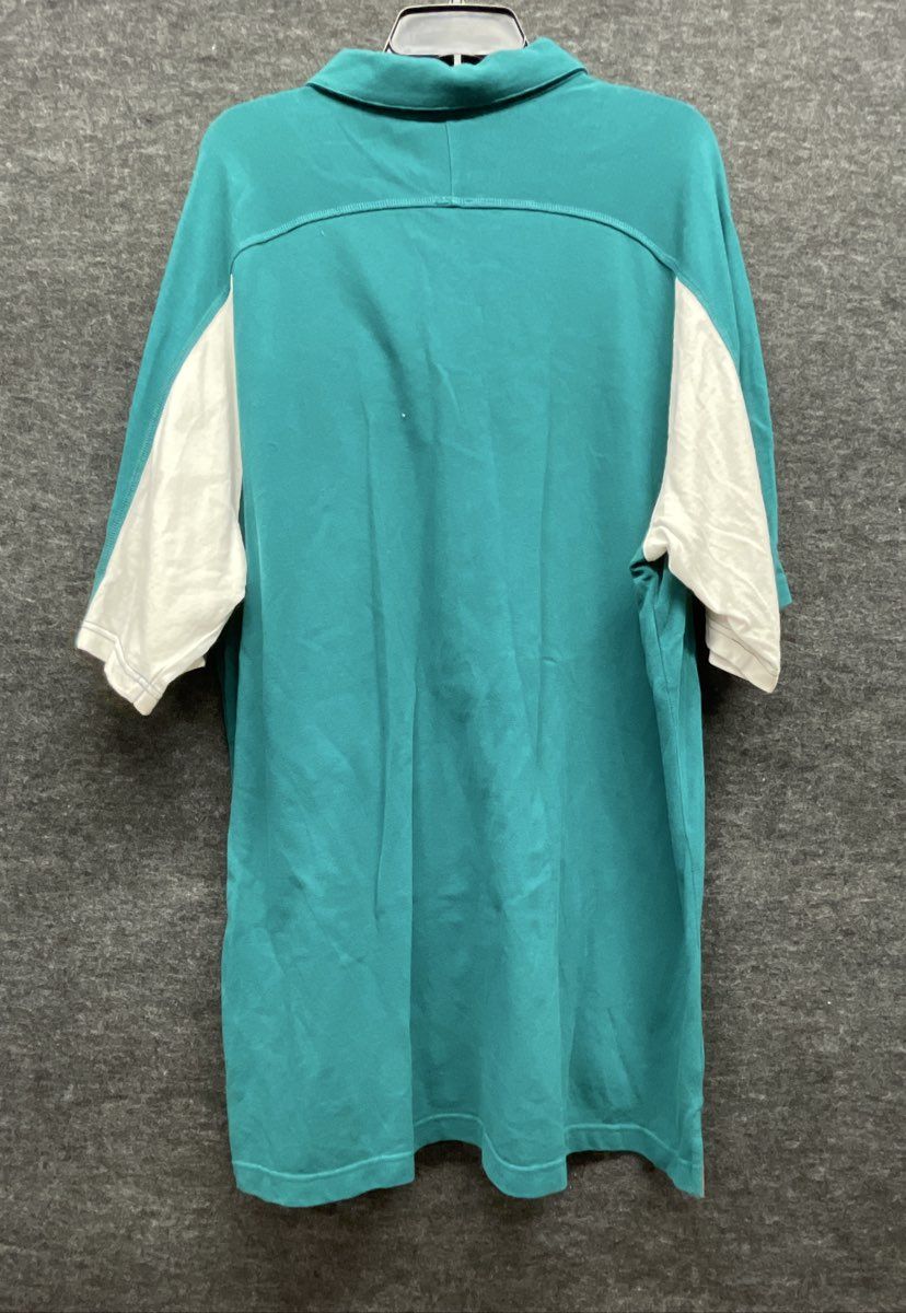 Reebok Men's Miami Dolphins Aqua White Pique Cotton Polo Shirt Sz 2XL