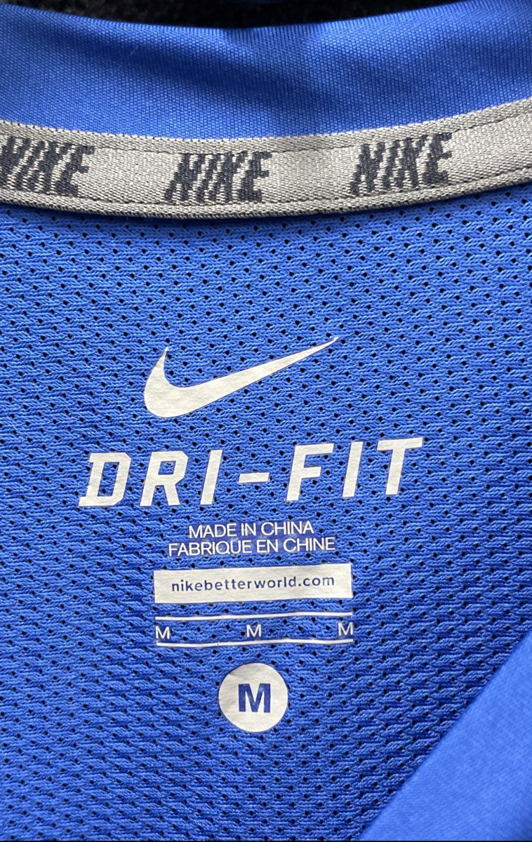 Nike Men's Blue Dri-Fit Short Sleeve Mesh Panel Training Shirt NWT Size M