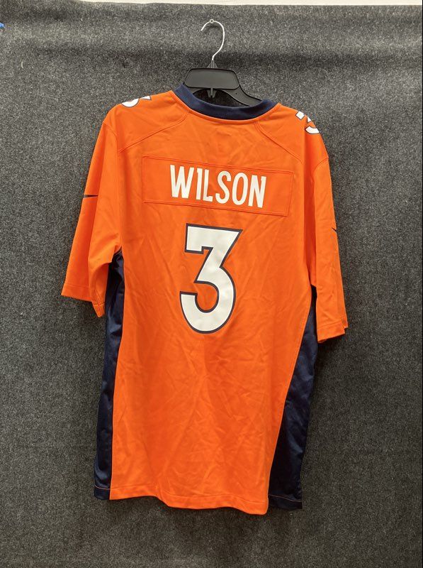 Nike Denver Broncos Russell Wilson #3 NFL On Field Jersey Orange Sz L