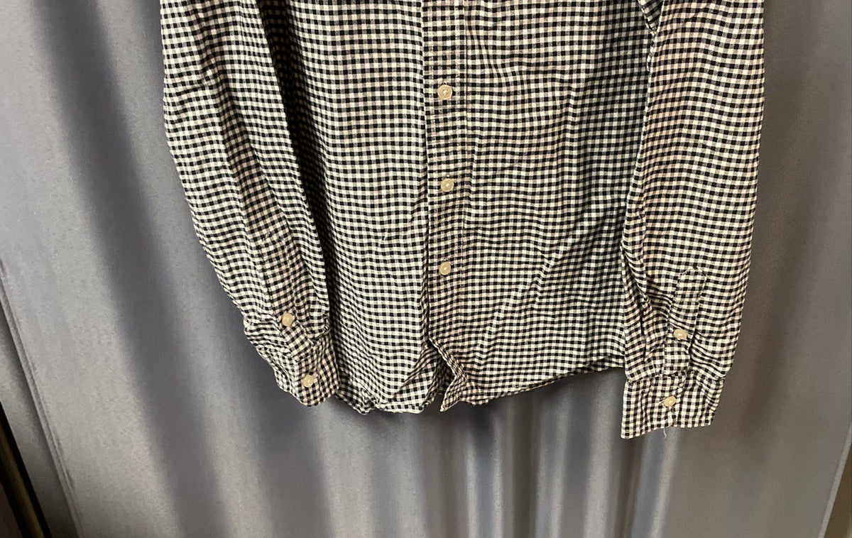 Polo Ralph Lauren Boys Black White Check Gingham Button Down Shirt Sz L 14-16