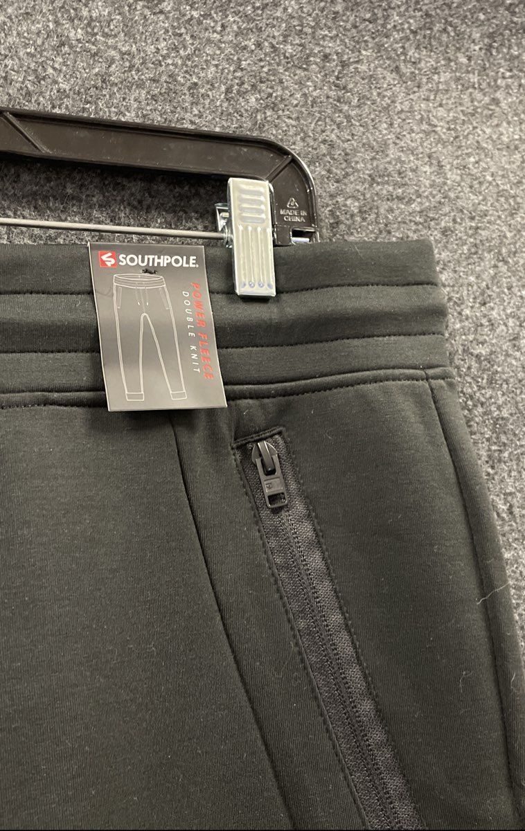 Southpole Men's Power Fleece Double Knit Jogger Pants Black XL NWT