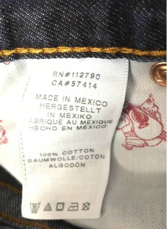 True Religion Men's Blue Slim W/ Flap Pockets Horseshoe Jeans Size 28