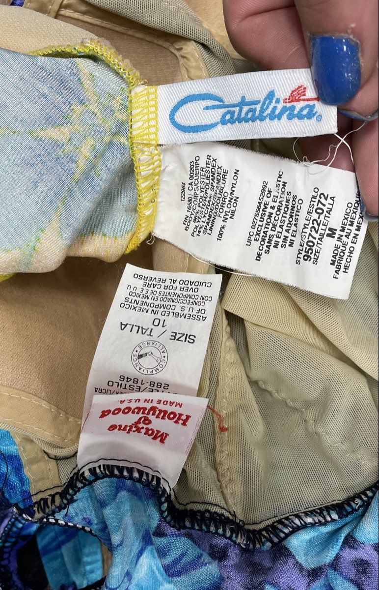 Vintage 90s One Piece Swimsuit Lot of 6 Catalina Maxine Hollywood Sz M 10