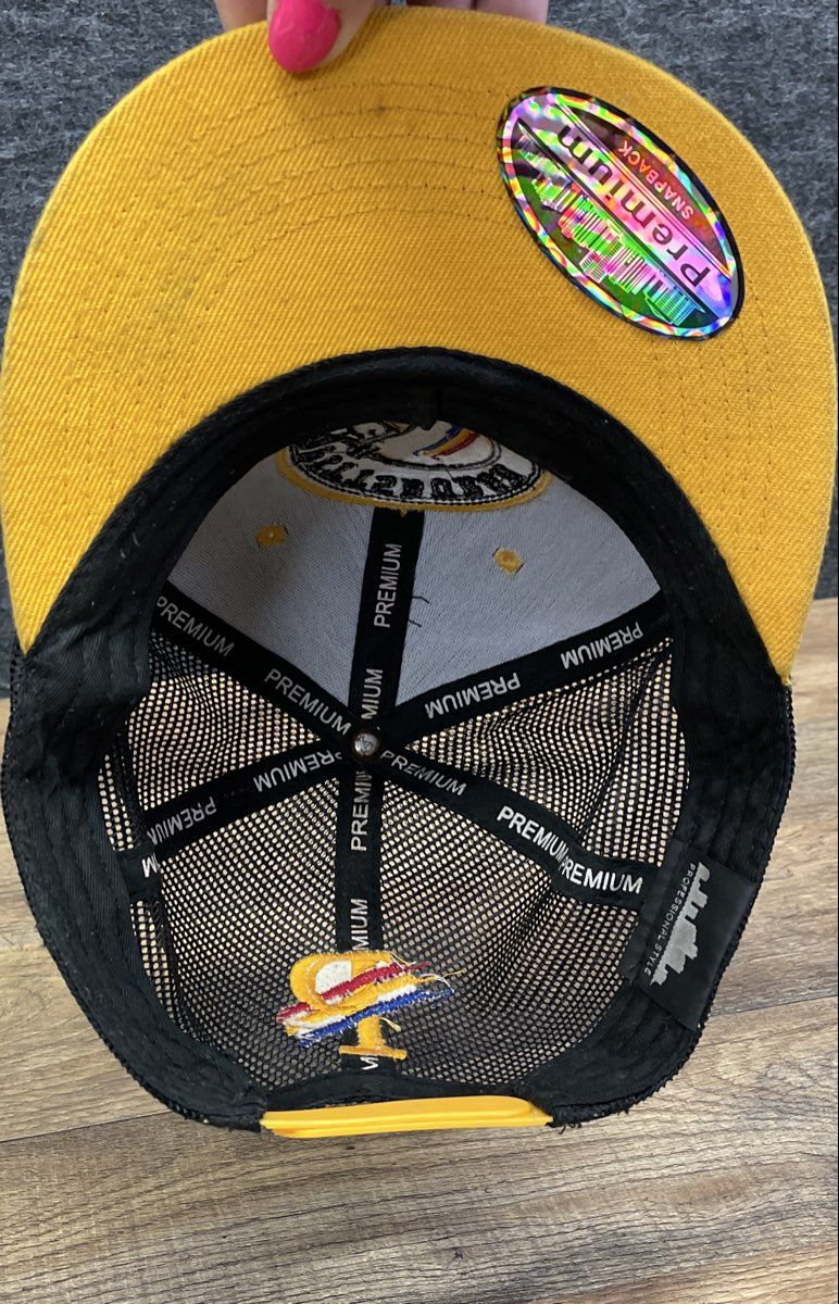 Professional Style Men's Pittsburgh Helmet Trucker Hat Snapback Black Yellow