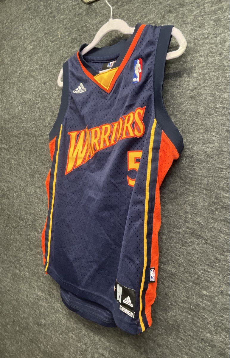 Adidas Kids Golden State Warriors Baron Davis #5 Navy Basketball Jersey Sz M
