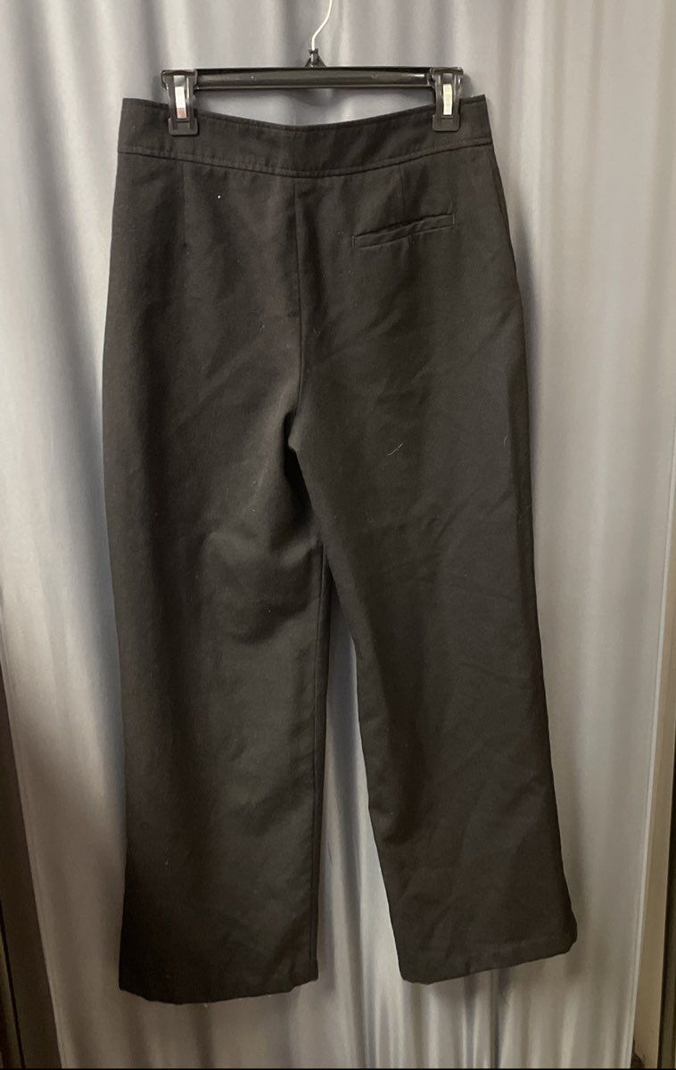 Pendleton Women's Black 100% Virgin Wool Wide Leg Trousers Sz 8