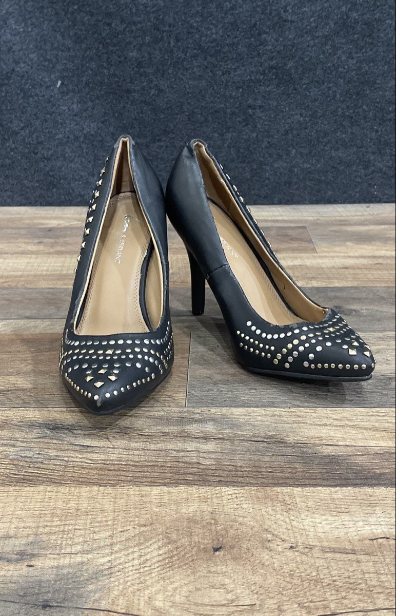 Lane Bryant Black Studded Pointed Toe Stiletto Heel Pumps Women's Size 7W