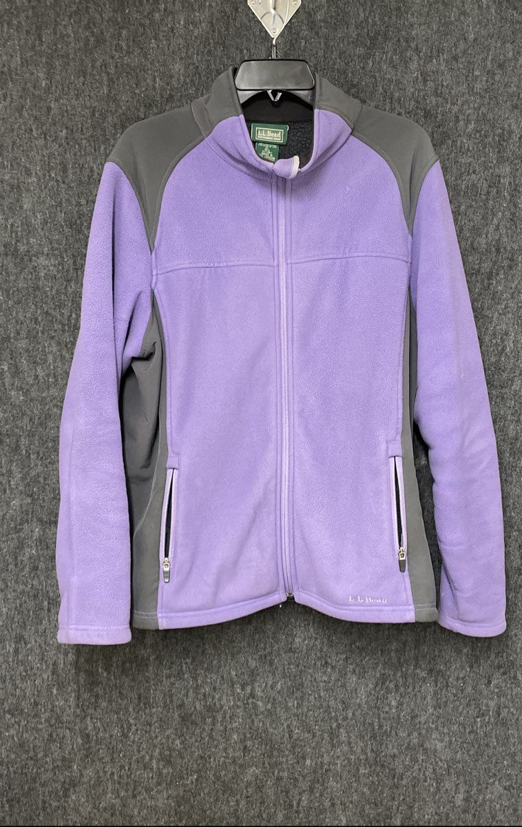 L.L. Bean Women's Pathfinder Polartec Fleece Jacket Purple Gray Size XL