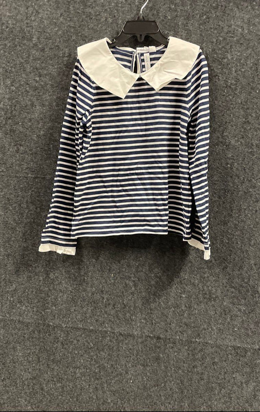 Janie and Jack Girls' Blue White Striped Sailor Collar Top Size 8 NWT