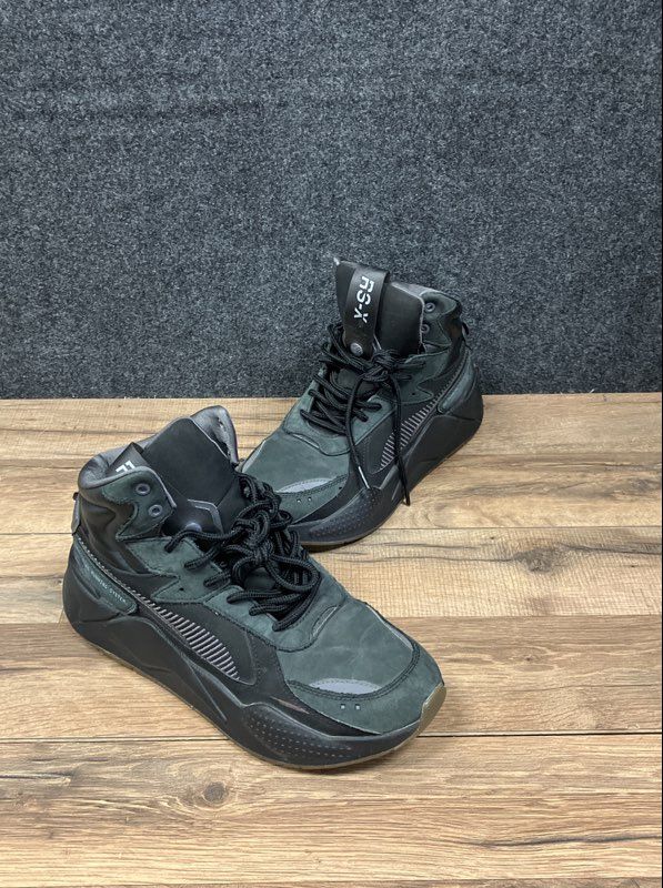 Puma RS-X Mid Utility Black Ebony Gum High Top Sneakers Men's Size 8
