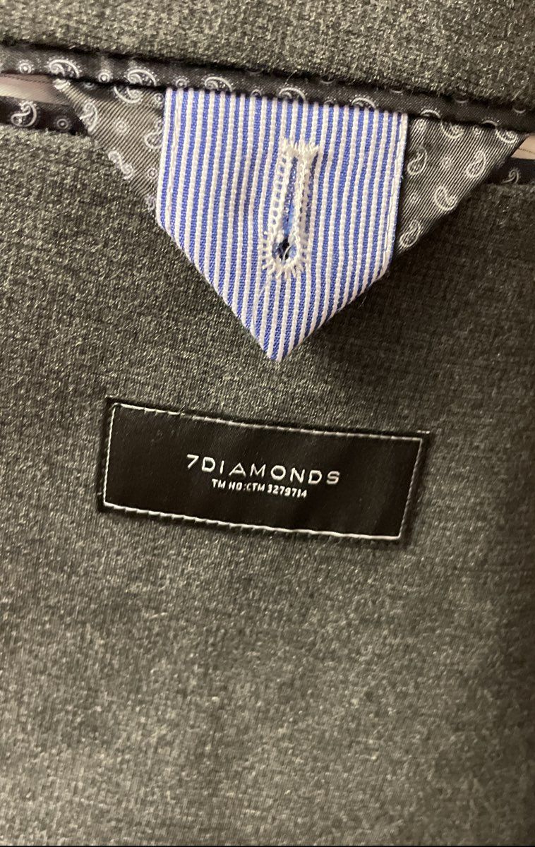 7Diamonds Men's Newport Performance Blazer Charcoal Grey Stretch Size XL NWT