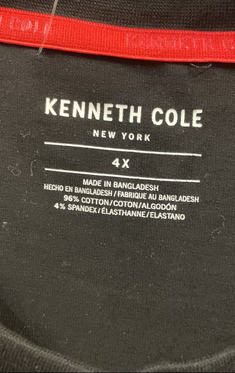 Kenneth Cole Men's T-Shirt Black Red Colorblock Logo NWT Sz 4X