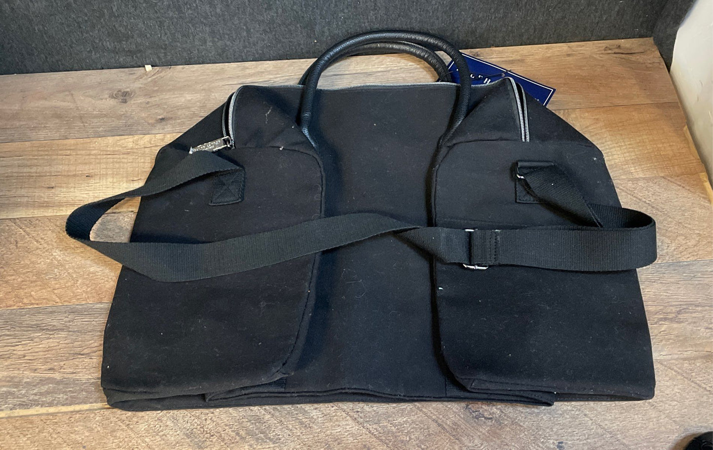 Ralph Lauren Fragrances Black Canvas Holiday Duffle Bag Silver Polo Pony NWT