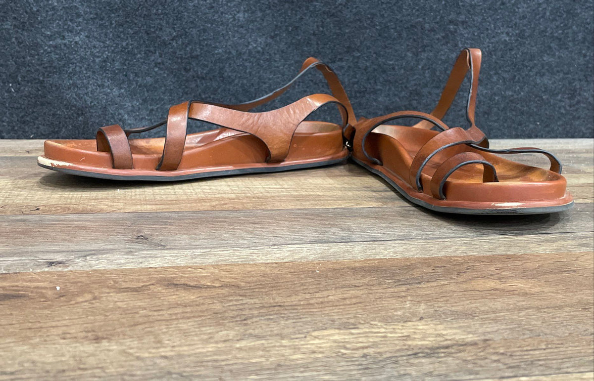 Steve Madden Brown Strappy Toe Loop Slingback Sandals Women's Size 8M