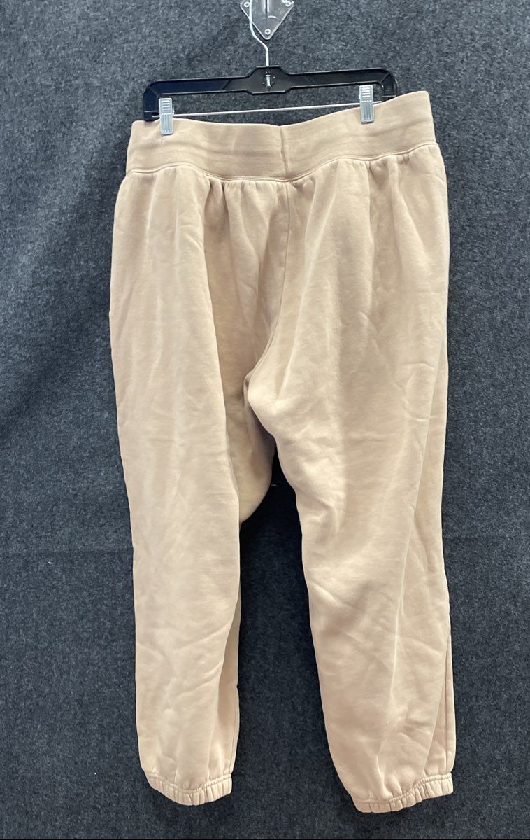 Nike Men's Beige Fleece Lined Joggers Drawstring Waist Embroidered Swoosh Sz XL