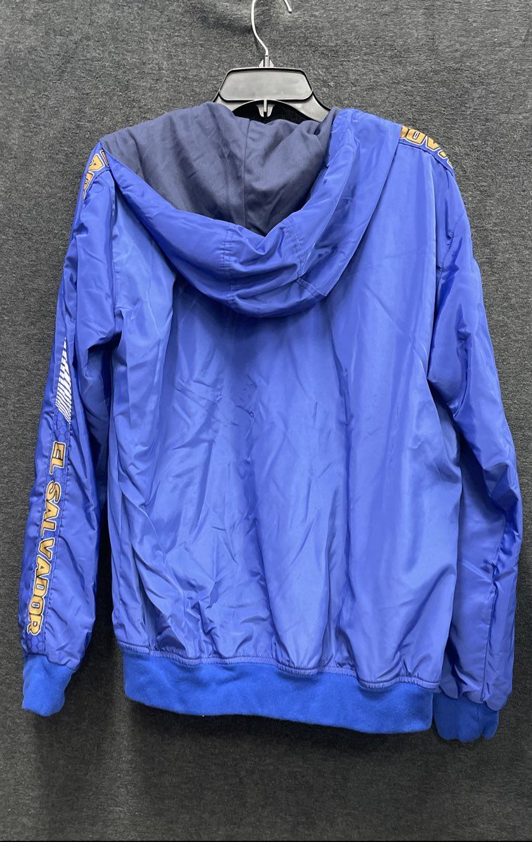 Umbro Men's El Salvador Hooded Windbreaker Jacket Blue Soccer Sz L