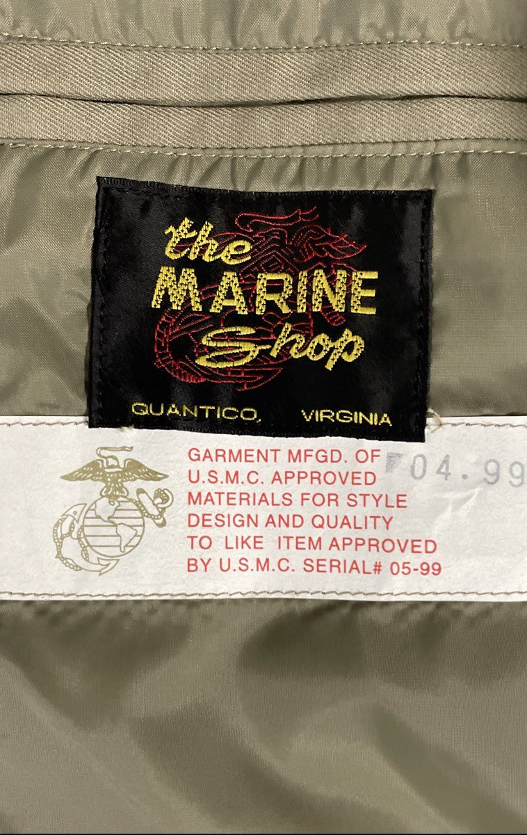 Vintage 90s The Marine Shop Men's Grey USMC Service Tanker Jacket Sz 42 Regular